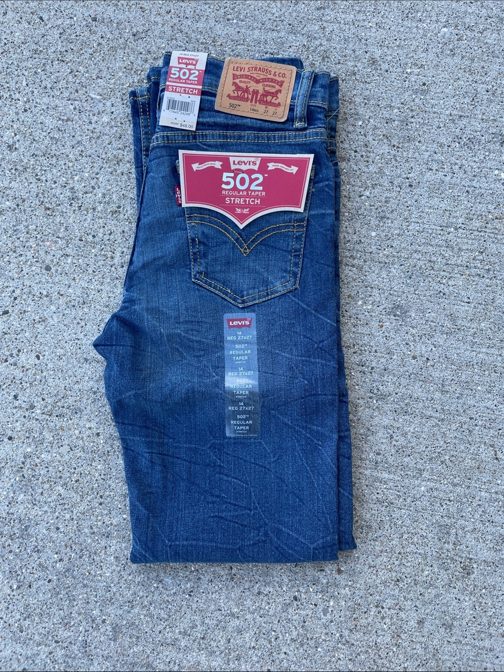 Levis 502 Slim Jeans size 14 27x27 NWT Tapered leg